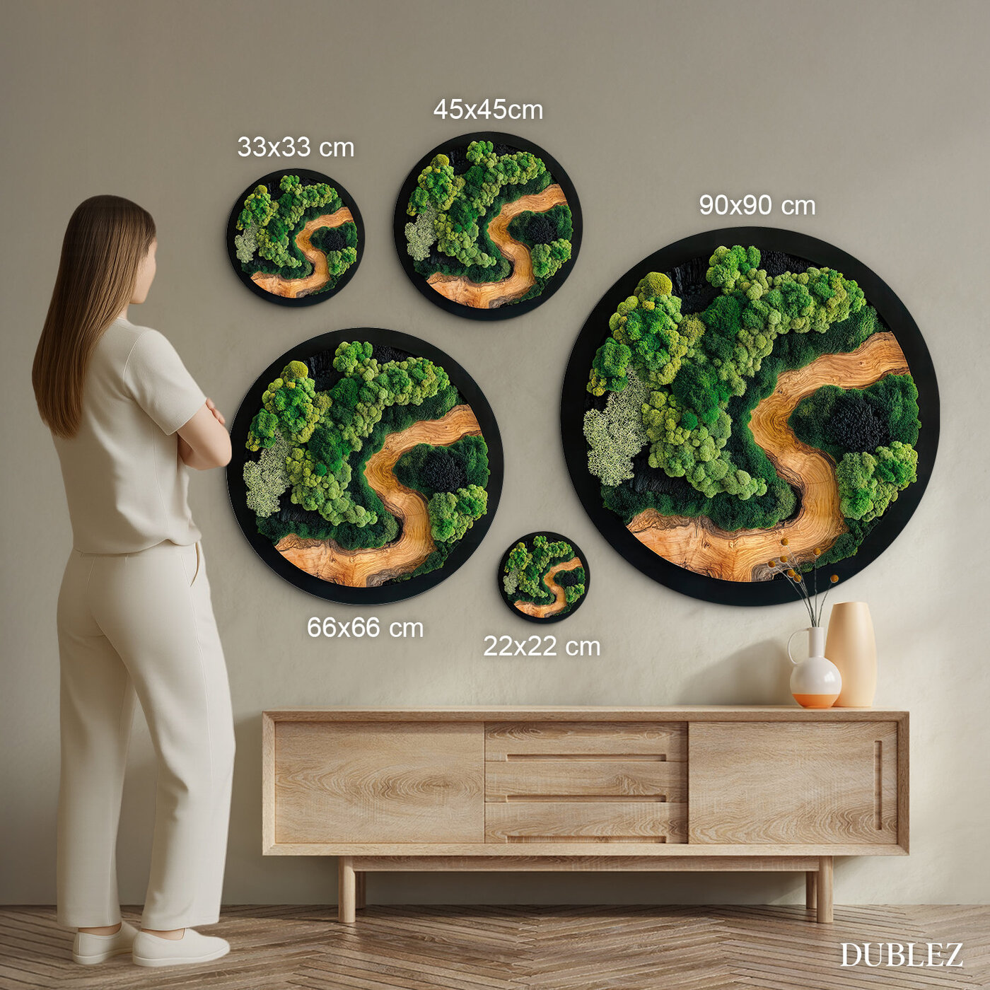 Round Moss Wall Art - Rin no Mori