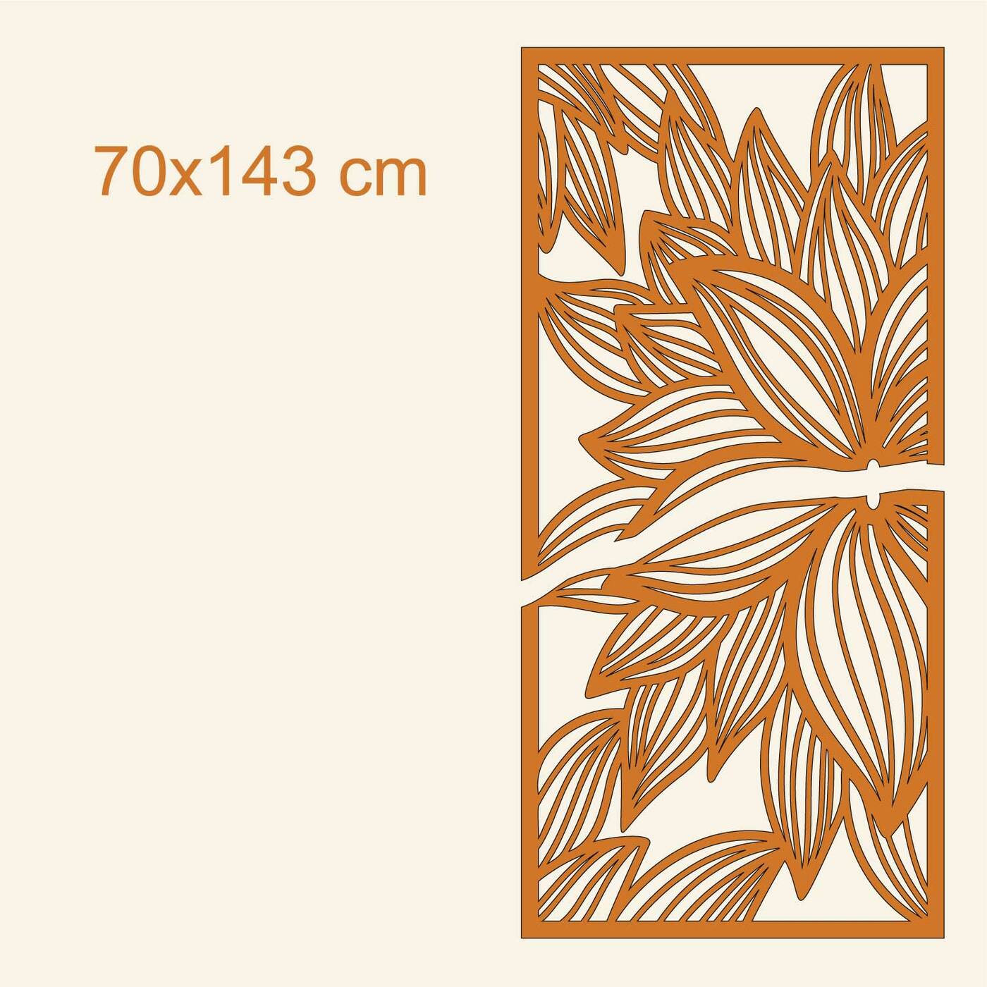 Cut-out Panel on the Wall - Water Lilies | 70x143 cm