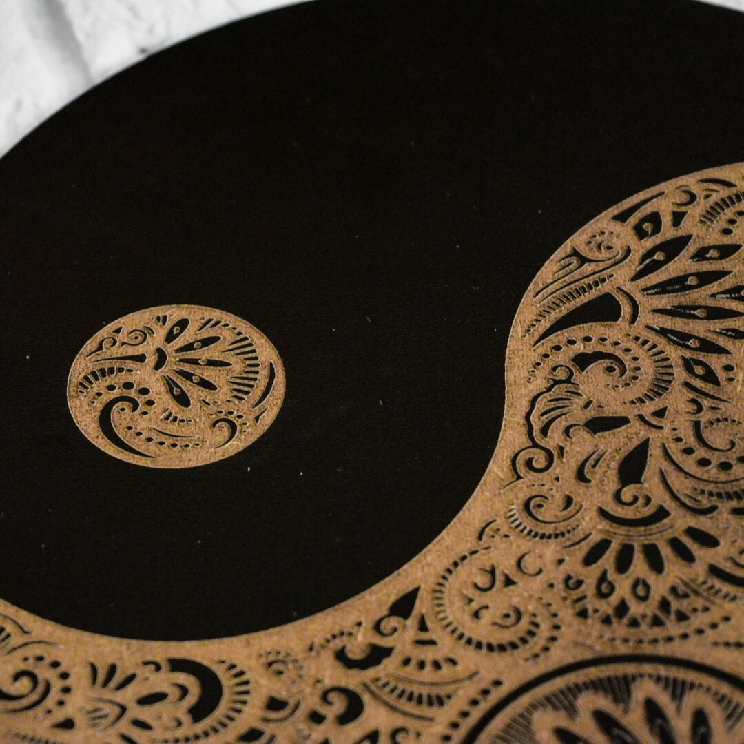 Yin-Yang - Healing Wooden Mandala | Black