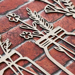 3D Wall Sticker Flowers | Oak Sonoma