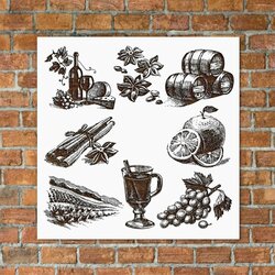 Wooden Wall Art - Mulled Wine | White