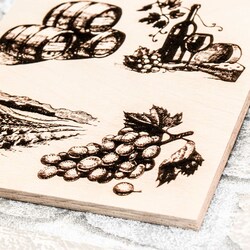 3D Engraved Picture - Wine | Beech plywood