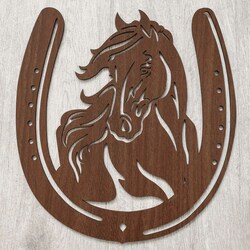 Fa fali dekoráció - Ló patkóban | Dió