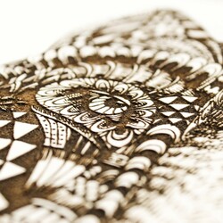 3D Wooden Engraved Wall Art - Wolf | White