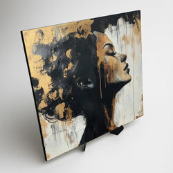 Gold Picture of Woman Made from Wood