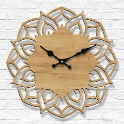Wooden Clock Mandala - Aura | Gold Craft Oak