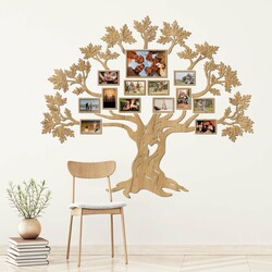 Wooden Family Tree with Photo Frames - Oak | Gold Craft Oak