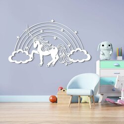Wall Sticker with a children's motif - Unicorn | White