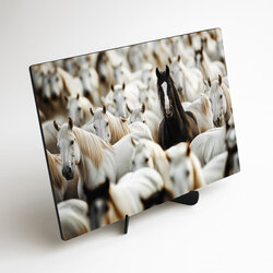 Falikép fából – Ló falka