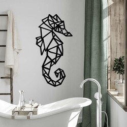 Geometric Wall Decoration - Seahorse | Black