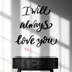 Wooden Sticker - Romantic Quote | Black