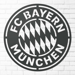 Fából készült logó - FC Bayern München | Antracitszürke