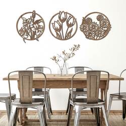 Modern Wall Art for the Kitchen - Flowers | Tobacco Oak