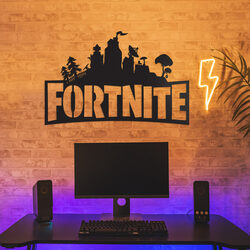 Wooden Logo on the Wall - Fortnite | Black
