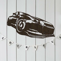 Wooden Sticker on the Wall - Nissan GT-R | Wenge