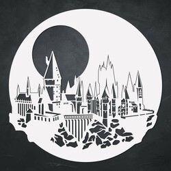 Harry Potter Wall Art - Hogwarts | White
