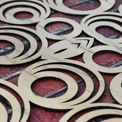 Large Abstract Picture - Circles | Gold Craft Oak