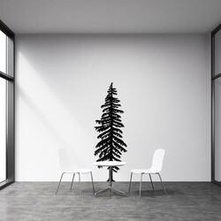 Large Tree on the Wall - Spruce | Black