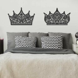 Decorative Crowns - Wall Art above the Bed - Queen and King | Black