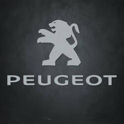 Wooden Inscription and Logo - Peugeot | Silver