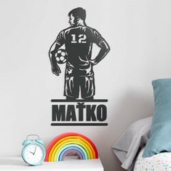 Football Gift for Boy - Wall Art with a custom Name | Anthracite Gray