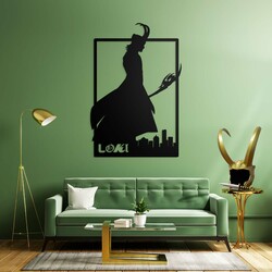 Wooden Wall Art - Loki by Marvel | Black