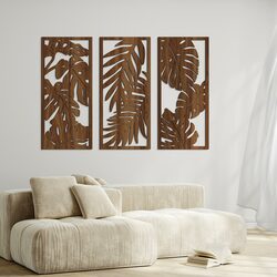 3-piece Wooden Decoration - Monsters | Walnut