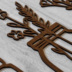 3D Wall Sticker Flowers | Walnut