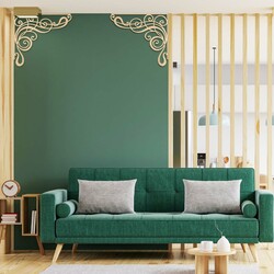 Wooden Corner Wall Ornament (2 pcs) | Maple