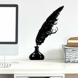 Vintage Home Accessory - Inkwell and Pen | Black