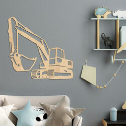 Wall Art for Children's Room - Excavator | Maple