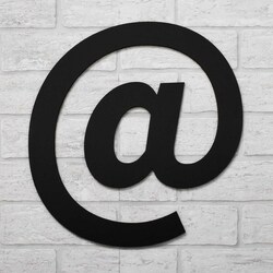 Wooden Office Decoration - At Symbol | Black