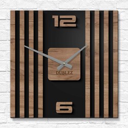 Luxury Wooden Clock - Slats | Tobacco Oak
