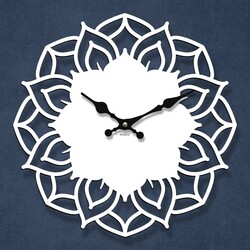 Wooden Clock Mandala - Aura | White