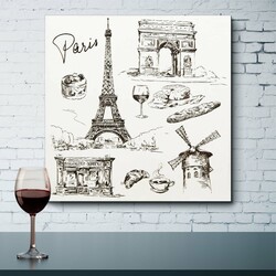 Wooden 3D Picture for Apartment - Paris | White