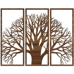 Multi-Part Picture on the Wall - Wooden Tree | Walnut