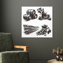 3D Engraved Picture - Wine | White