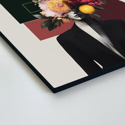 Modern Wall Art for Bedroom - Woman with Flowers