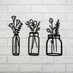 3D Wall Sticker Flowers | Black