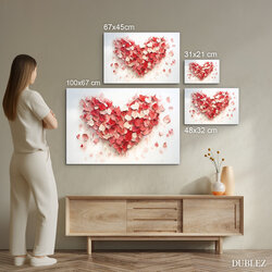 Romantic 3D Wooden Wall Art - Heart of Roses