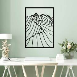 Wooden Wall Art - Mountain Range | Black