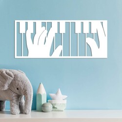 Affordable Wooden Wall Art - Piano | White