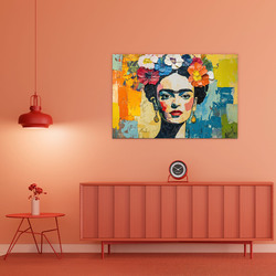 Wooden Wall Art - Frida Kahlo in Color