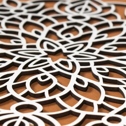 Wooden Mandala on the Wall - Yenefer | White