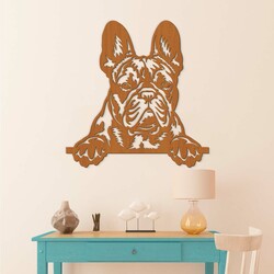 Fából készült Francia bulldog kép | Cseresznye