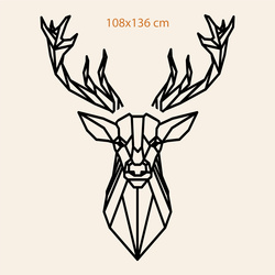 Large Wooden Wall Art - Polygonal Deer | 108x136 cm