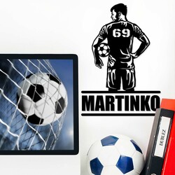 Football Gift for Boy - Wall Art with a custom Name | Black