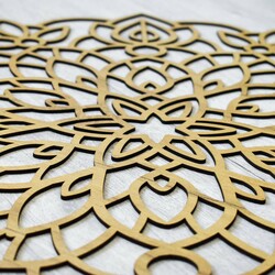 Wooden Mandala on the Wall - Yenefer | Gold Craft Oak