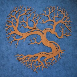 Wooden Picture of a Tree - Heart of Life | Cherry