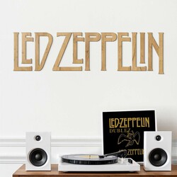 Wooden Picture - Led Zeppelin Logo | Gold Craft Oak